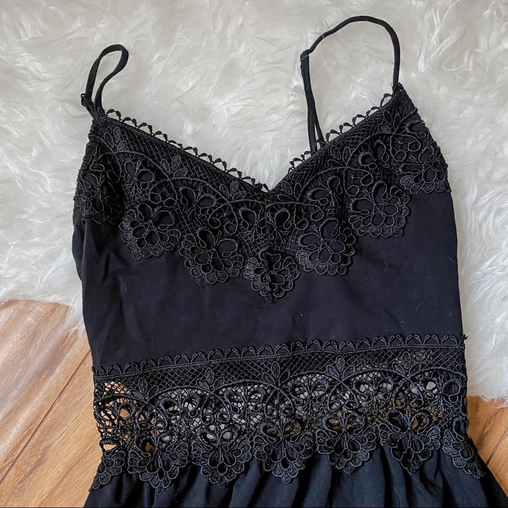 SOLD topshop little black dress with lace cut out - Picture 2 of 6